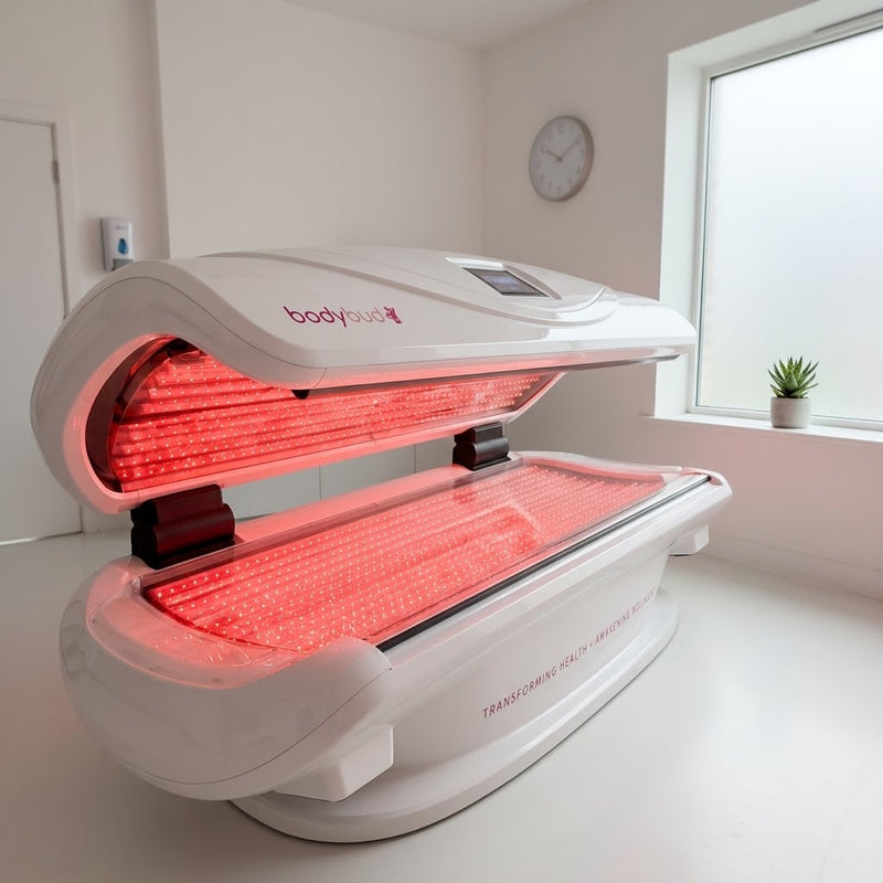 bodybud GlowBed Studio white commercial red light chamber