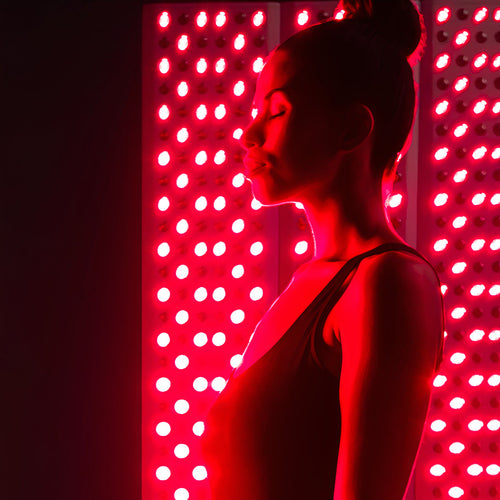 bodybud Mega NIR Red Light Wall in a premium wellness setting